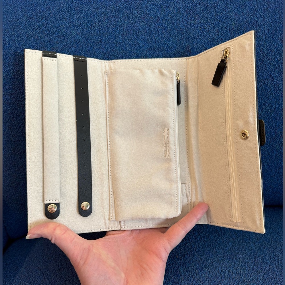 NEW!_WOLF 1834_Caroline Leather Travel Roll/ Snap Case_ 2 Available - Picture 6 of 12